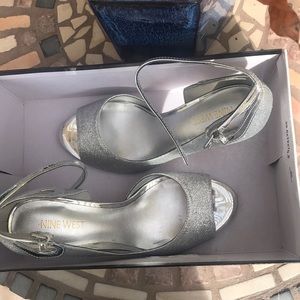 Holiday heels - silver sparkles